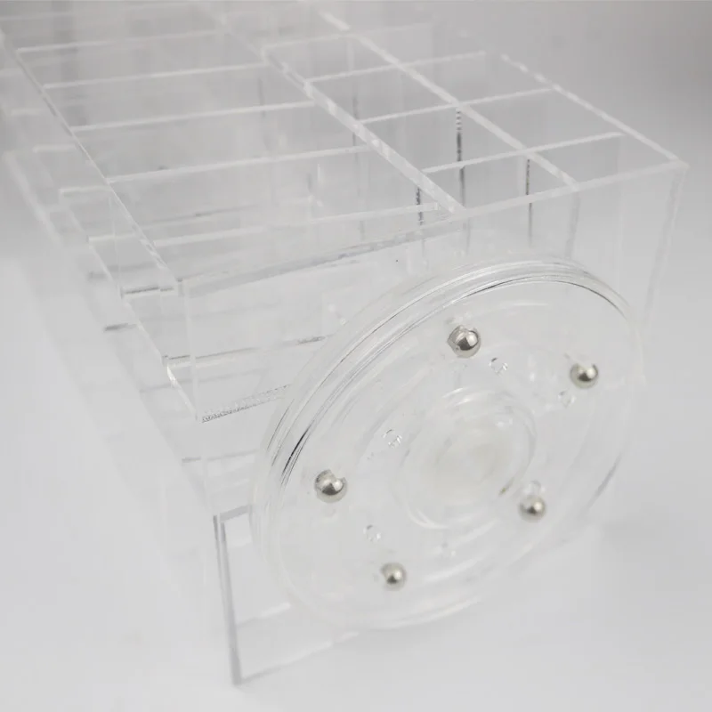 

Acrylic 64 Slots Lipstick Storage Rack Clear/Black Ground Lip Gross Organizer Lipstick Standing Display Shelf Rotating Storage