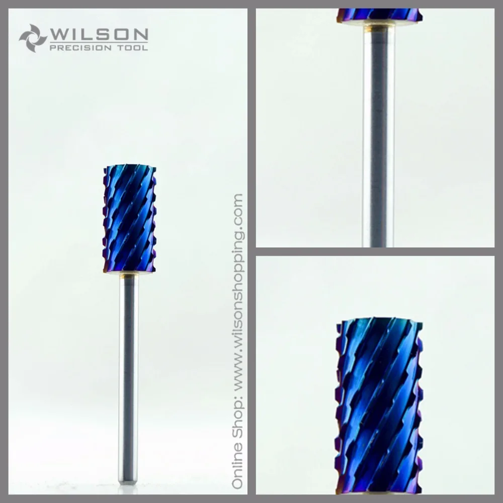 

Small Barrel Triple Coarse (3XC-1130021) Blue Nano Coating WILSON Carbide Nail Bits For Electric Manicure Drill manicure filing