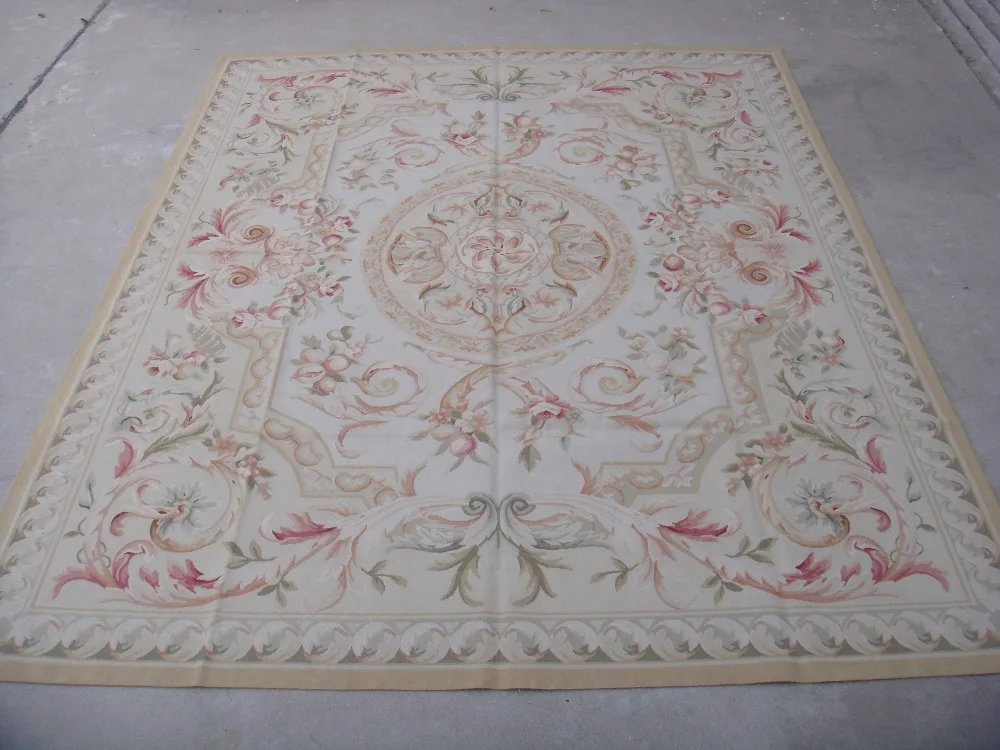 Beste Gratis Verzending 18.5 'x26. 3' Aubusson Wollen Carpe Aubusson Ontwerp Gebied Carpet Hand Geweven Wollen Tapijt