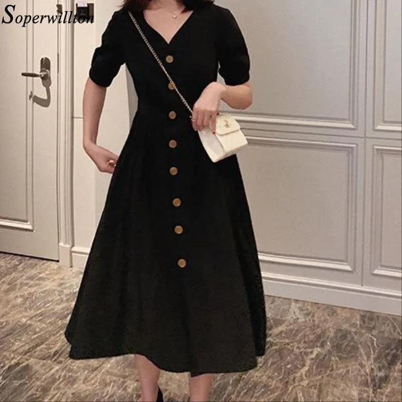 Vestidos Mujer женское летнее платье винтажное 2021 с коротким рукавом v образным вырезом