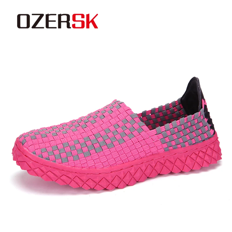 

OZERSK Summer New Trend Braided Woman Shoes Cool Lightweight Flats High Quality Female Sneakers Breathable Casual Shoes Woman