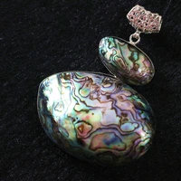 fashion high quality natural abalone pearl large big oval pendant charms diy chain necklace jewelry findings b1142 1