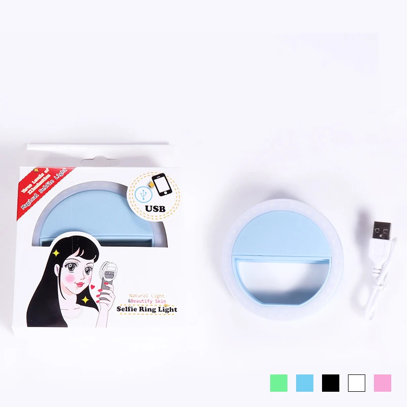 Selfie Portable Flash Led Camera Phone re-lighting Bright selfie light USB charging round live Photo Lights | Электроника