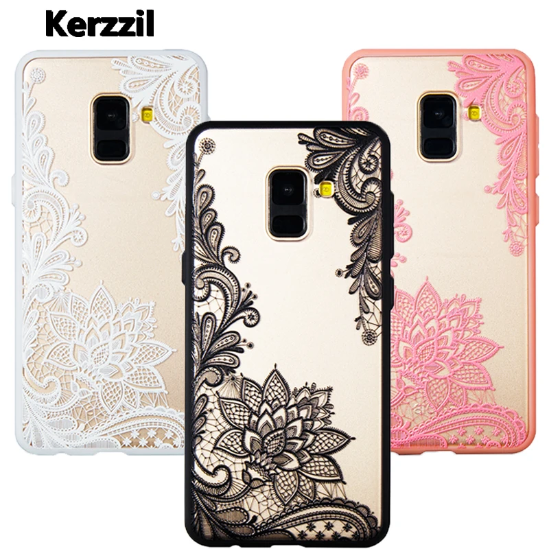 Силиконовый чехол Kerzzil с кружевным цветком для Samsung Galaxy A8 A6 J2 J4 J6 J8 Pro 2018 S6 S7 S8 S9 A3 A5 A7