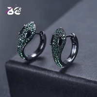 be 8 vintage women snake shape hoop earrings with aaa shiny cubic zirconia luxury circle earring jewelry bijoux femme e644