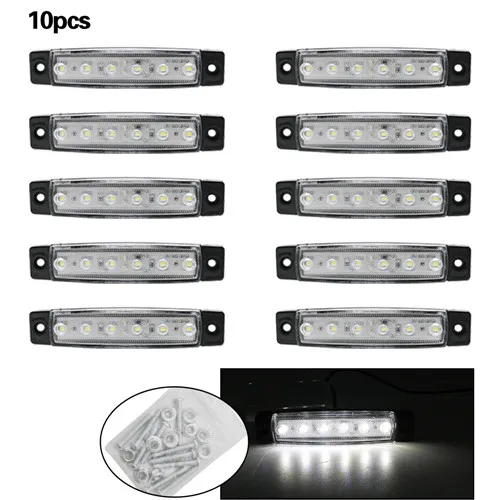 10pcs x white 12 В задние фонари для прицепа, грузовика, стоп-сигнал, задний индикатор поворота, светодиодный индикатор для автомобильных прицепов, грузовиков, Utes, лодок, задний Боковой габаритный фонарь - Цвет: 10pcs x white