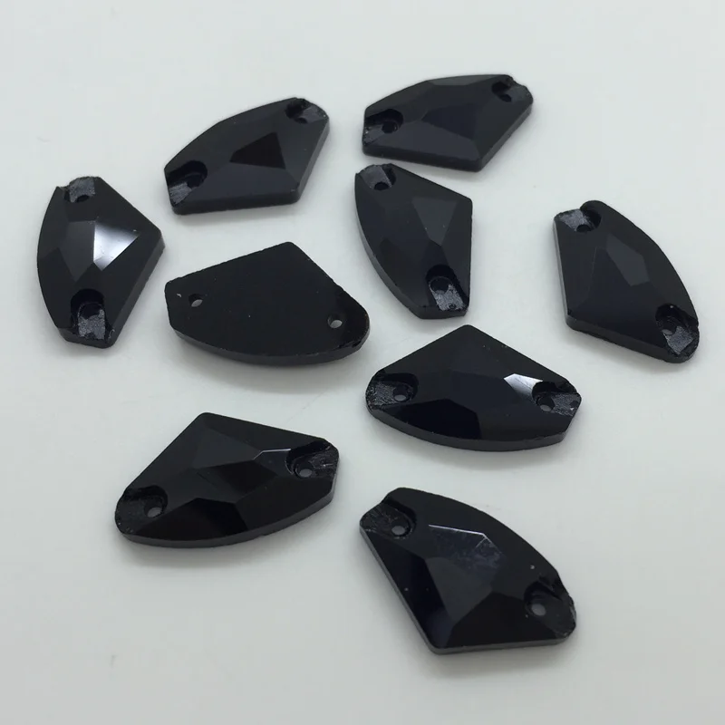 Стеклянный кристалл Galatic пришитые стразы черный камень с плоской задней частью