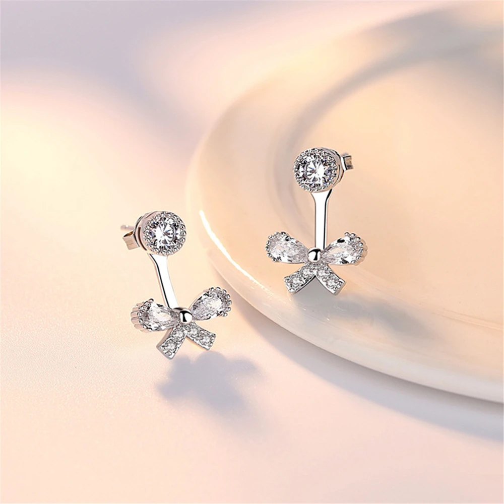 Женские роскошные циркониевые Серьги кисточки Seiko с милым бантом|earrings girl|zircon
