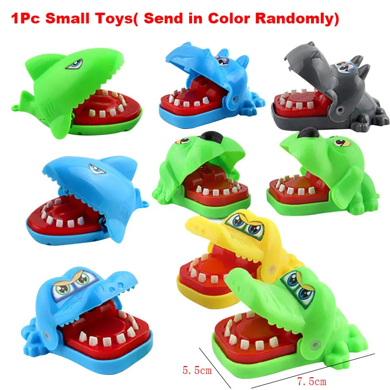 1pc Randomly Креативные забавные приколы, игрушки с крокодиловым ртом, стоматологи, игрушки для укуса пальцев, маленькие/большие крокодиловые тянущиеся зубы, игры в бар, игрушки, детские подарки - Цвет: 1pc Randomly