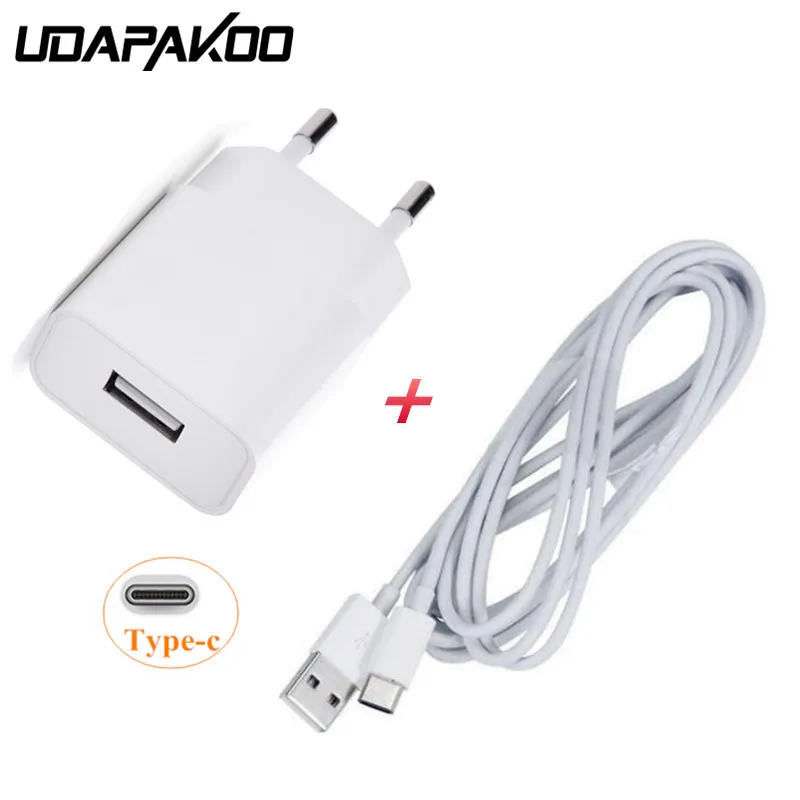 Адаптер питания для телефона с европейской вилкой и USB зарядным устройством 1 м