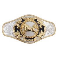 golden horse buckle super large double color alloy belt accessories