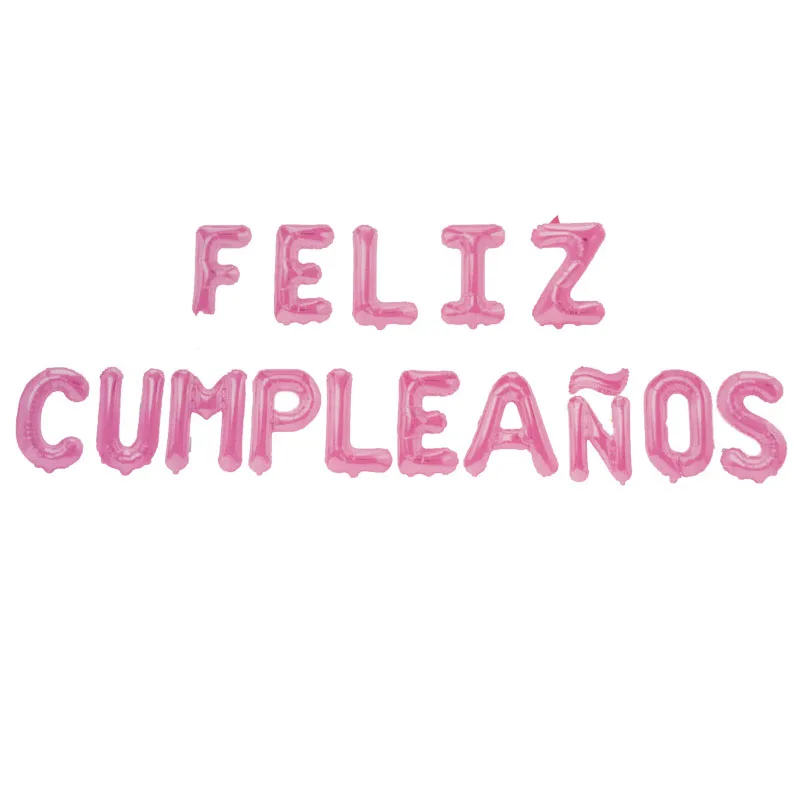 FELIZ CUMPLEANOS с надписью воздушный шар из фольги алфавит в Испании на день рождения