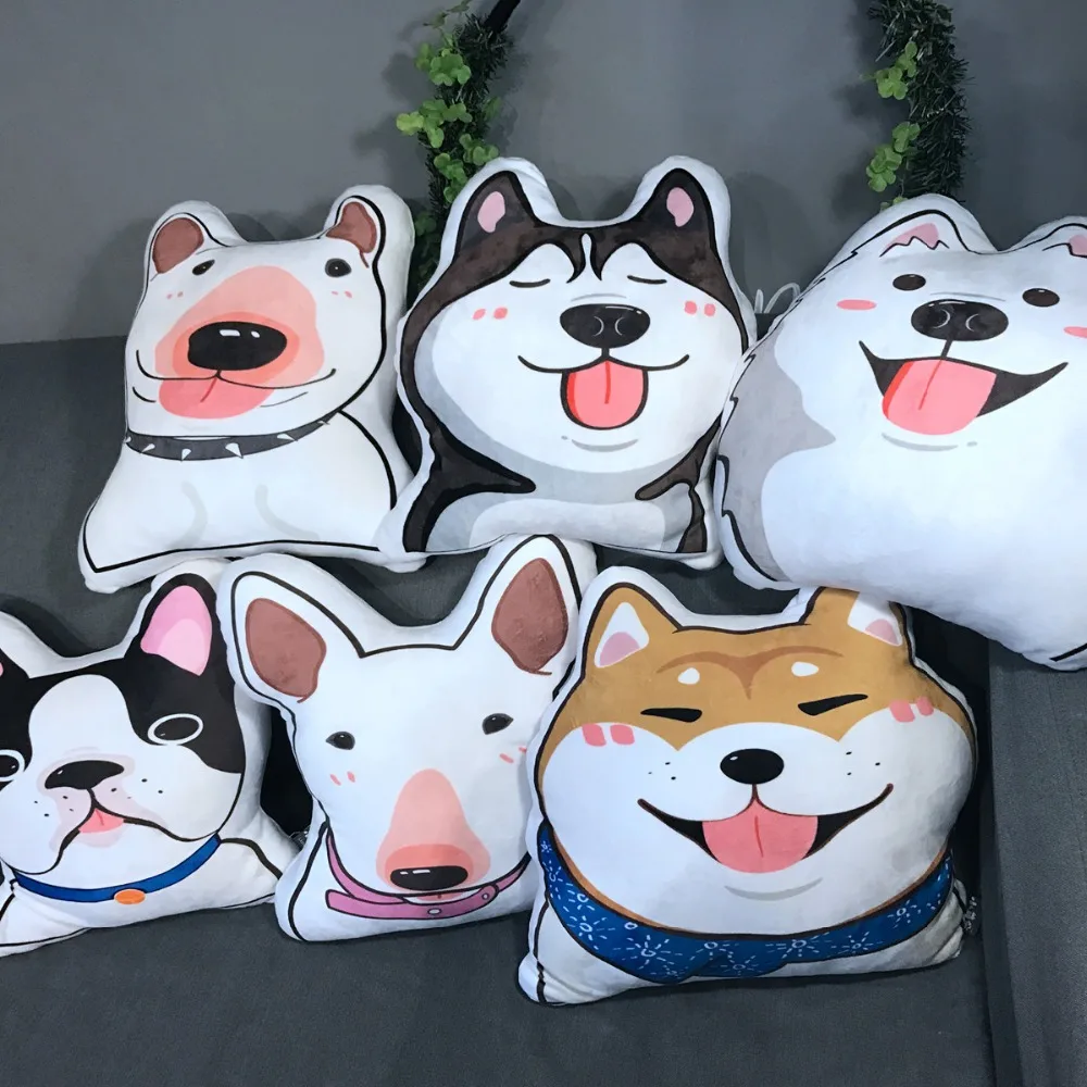 Подушка в виде щенка Kawaii мягкая плюшевая игрушка милый брусок-терьера корги