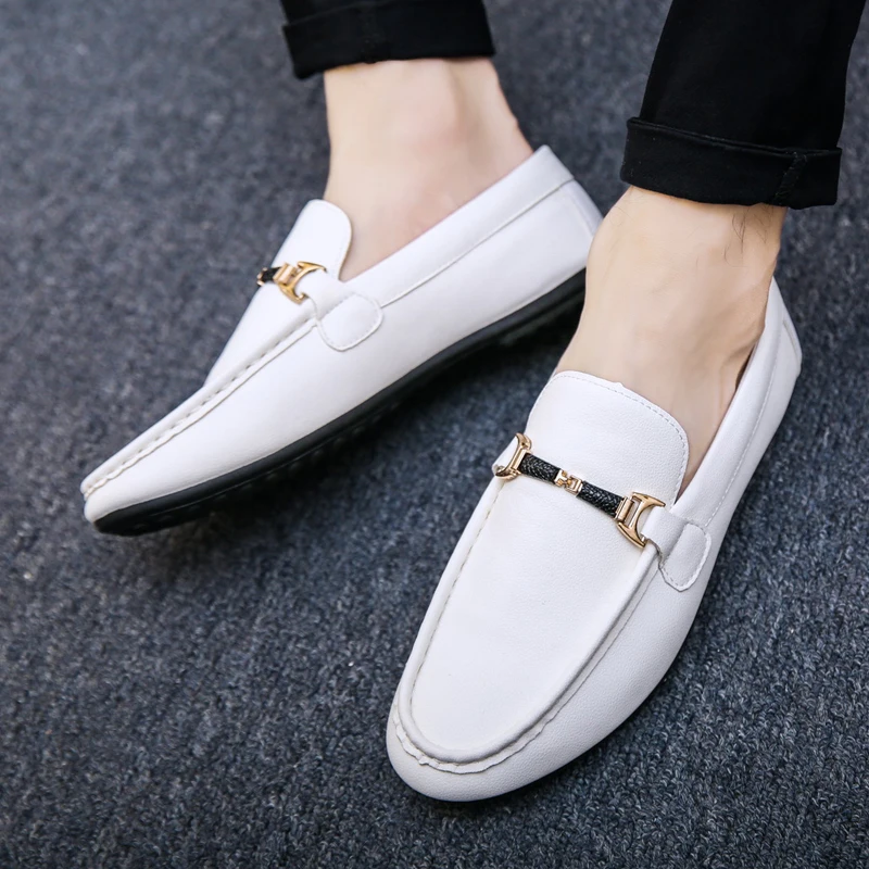 Мужская повседневная обувь кожаные мокасины лоферы модная удобная Chaussures мужские