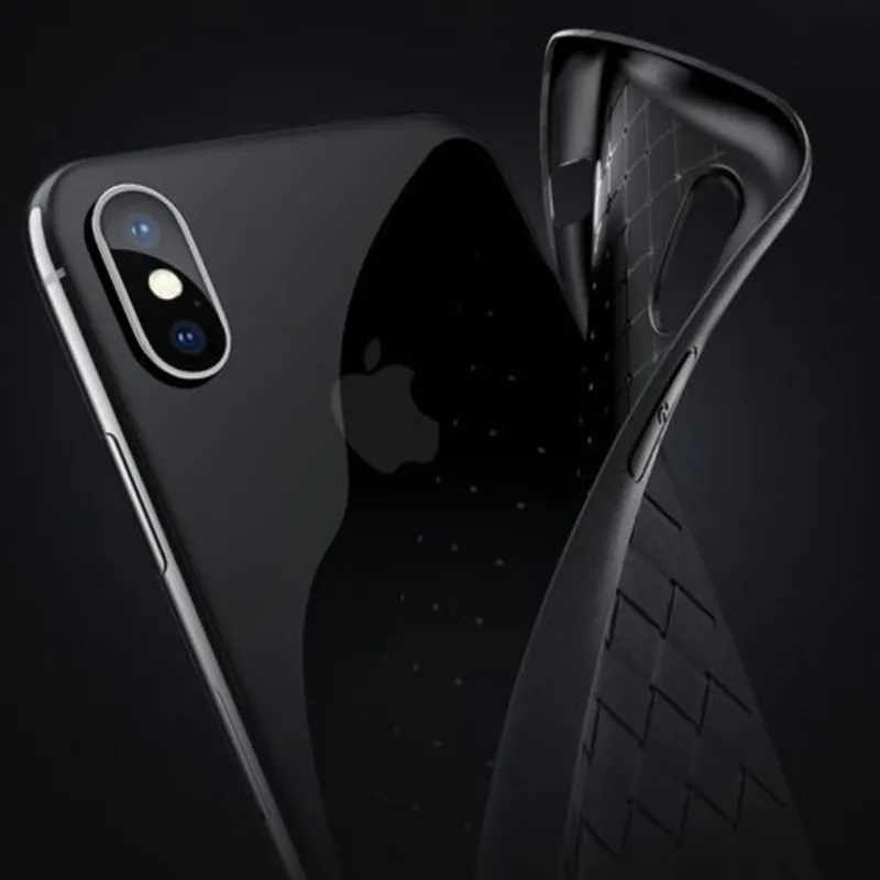 For iphone X 10 6s 6 Plus Case XS Max XR Weave Leather Skin R Silicon Coque Cover for 8 plus 7 |