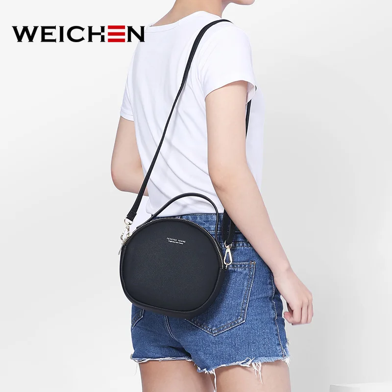 WEICHEN новая сумка и кошельки круговой дизайн для женщин кожаная через плечо
