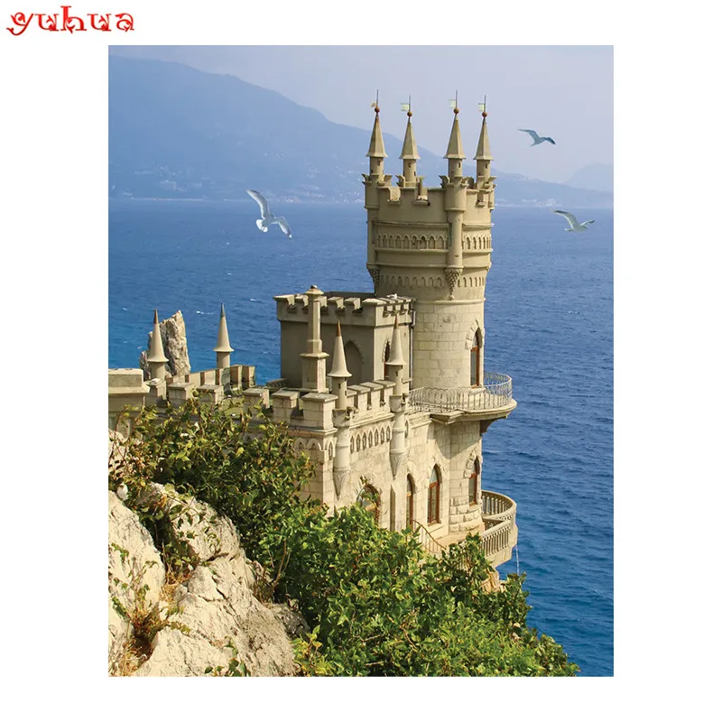 3D diy Diamond Embroidery diamond Painting Cross Stitch Castle Picture Mosaic pattern arts and crafts home decor gift | Дом и сад
