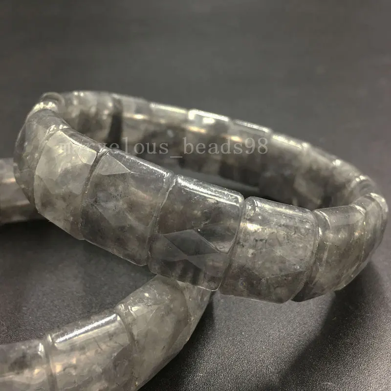 Crystal G8318 Обсидиановый Кристалл жаспе Лабрадорит тигры глаз родорит унакит для женщин мужчин искусство стрейч браслет 71/" PWB605b - Окраска металла: Crystal G8318