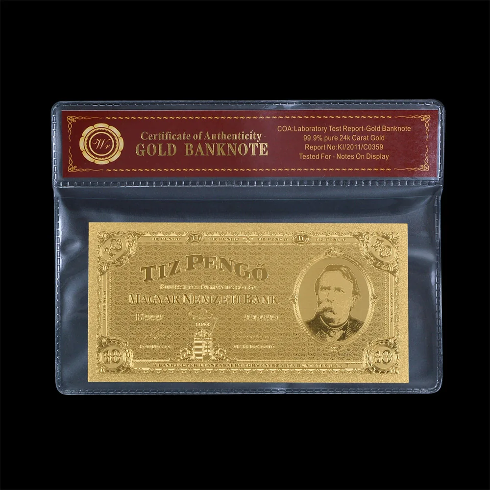 Редкие Банкноты Венгрия 10 FORINT GOLD LIMITED дополнение NOTE & FREE COA|gold semi mount rings|gold lettergold body