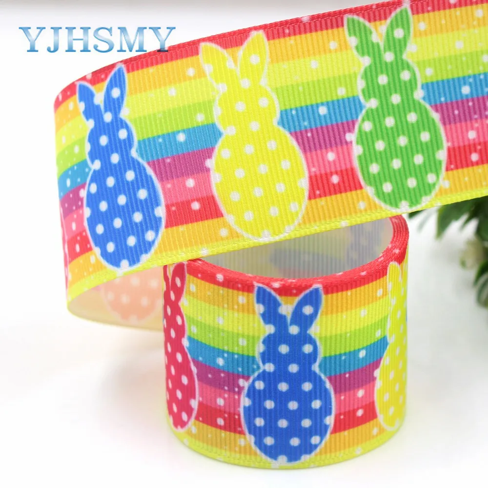YJHSMY I 19112 328 38 мм 10 ярдов цветок мультфильм ленты термопечать grosgrain сделай сам