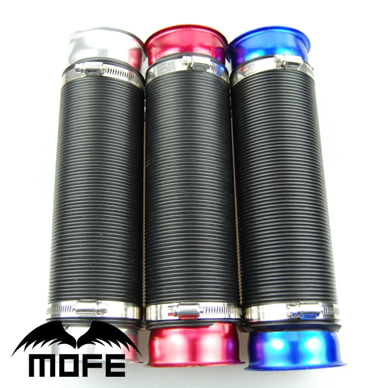 Новый синий Универсальный 76 мм забора воздуха индукционные комплект Гибкая