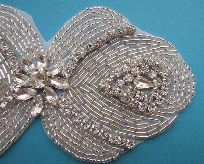 (30 шт.) оптовая продажа серебряных кристаллов с бусинами для невесты аппликация