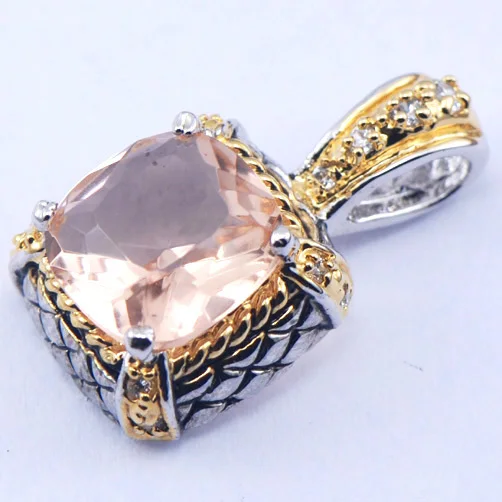 

New Morganite Woman 925 Sterling Silver Crystal pendant TE390