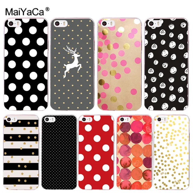 MaiYaCa/красные черные золотые Чехлы в горошек с оленем для iPhone 4S SE 5C 5S 6S 8 Plus X XR XS MAX