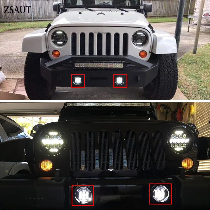 2шт 4-дюймовый светодиодный противотуманный светильник аксессуар для автомобиля