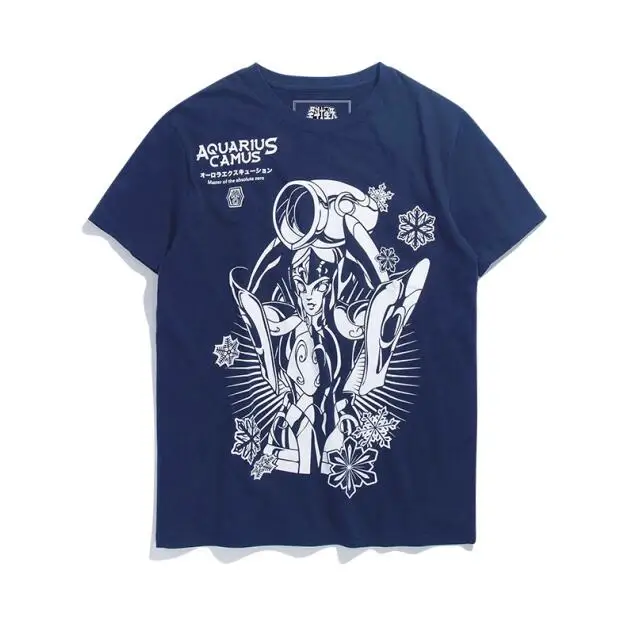TEE7 Для мужчин футболка для мальчика аниме Saint Seiya Водолей футболки Высокое качество модные 3D футболки с принтом уличная летние топы - Цвет: 1