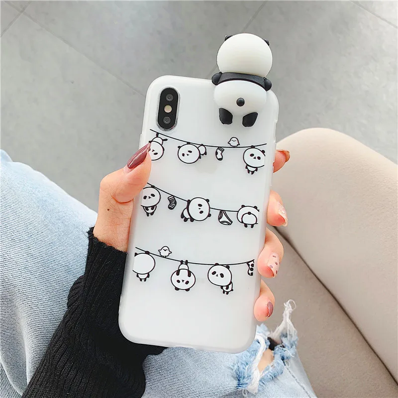 Cute Stand China Panda Case For iPhone X XR XS MAX 11 11pro 6 7 8 Plus Back Phone Cover Cartoon soft tpu cases |