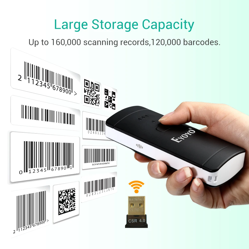 EYOYO EY 002S хорошая производительность Мини карманный беспроводной сканер 1D 2D