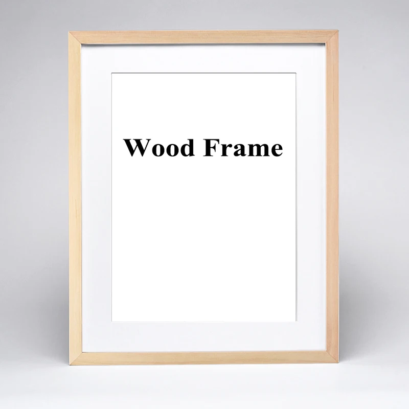 Wood color Природа твердая простая деревянная рамка A4 A3 черный белый розовый цвет фото рамка с ковриками для настенного монтажа крепеж в комплекте - Цвет: Wood color