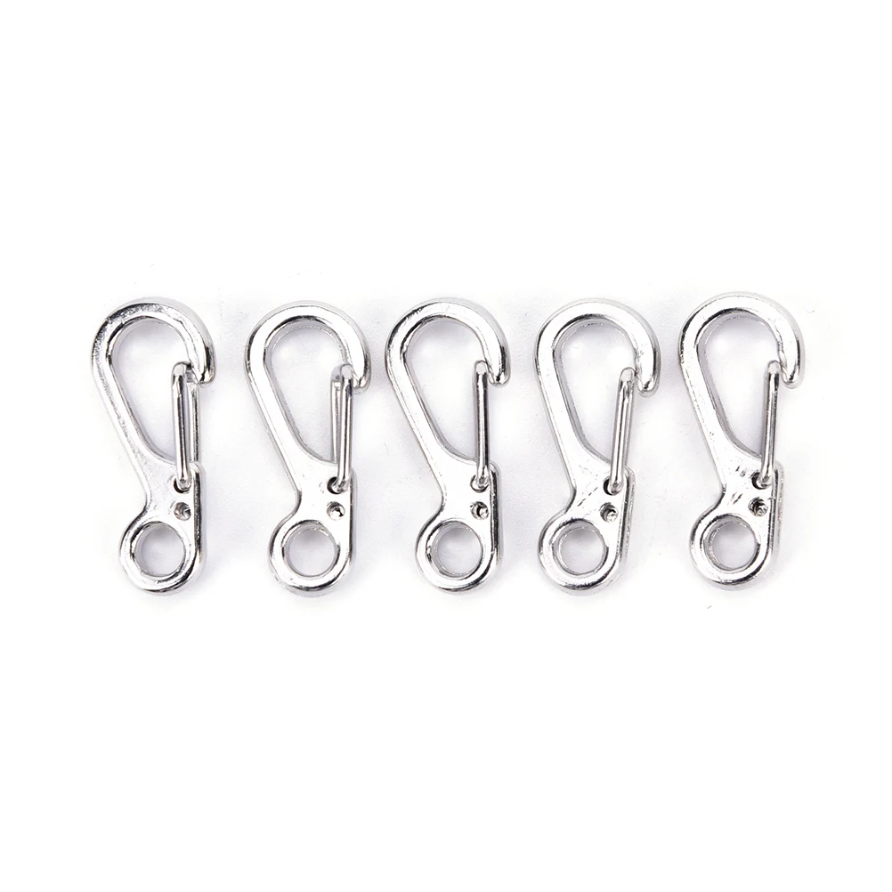

5 PCS Spring Buckle Snap Alloy Mini Key Ring Carabiner Bottle Hook Paracord Camping Accessories Travel Kits