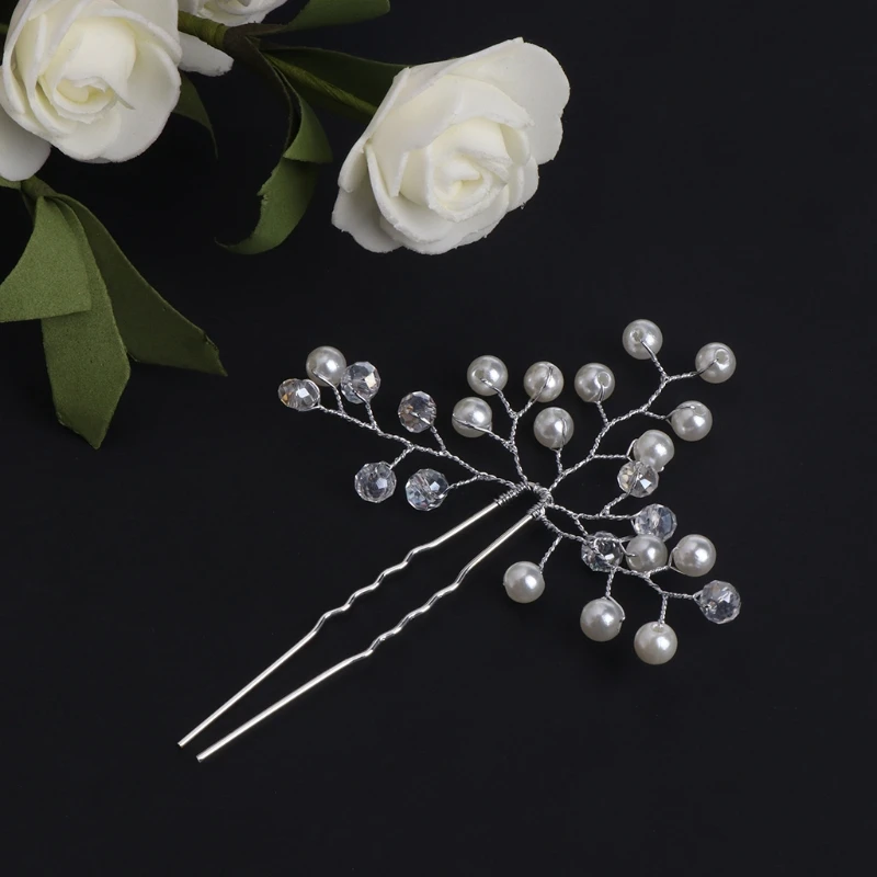 Шпильки для невесты зажим свадьбы сплав искусственный жемчуг украшения головной
