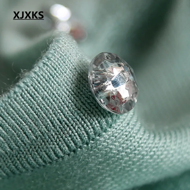 XJXKS Новый 2018 весна кружевной кардиган в Корейском стиле свитер для женщин тонкий