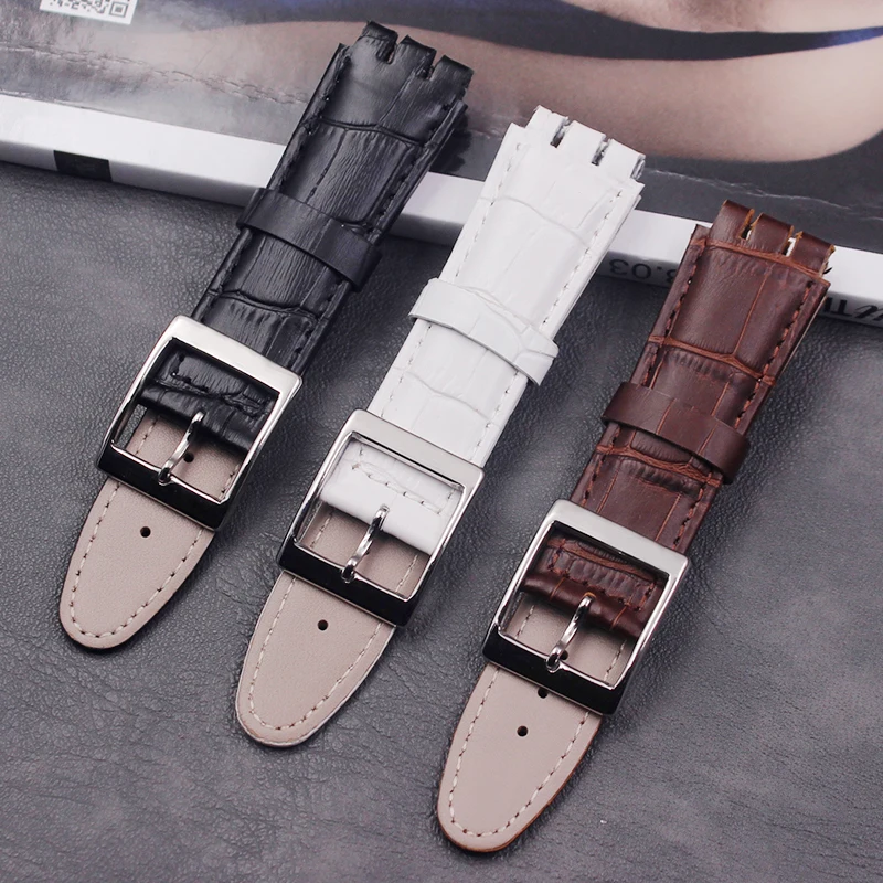 Мужской кожаный ремешок 17 мм 19 образец ремешка для женщин повседневный