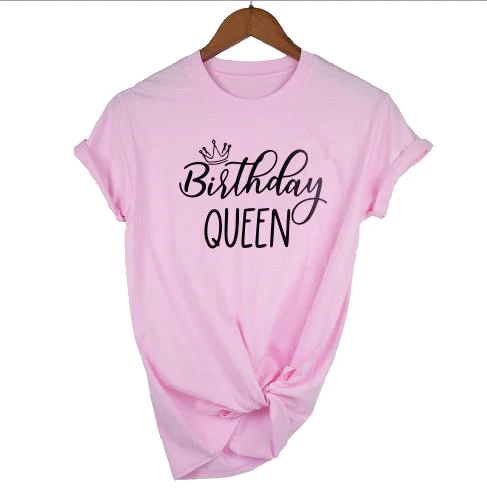 Футболка с надписью «queen Birthday Squad», стильная футболка с надписью «queen Birthday», подарок для девочек