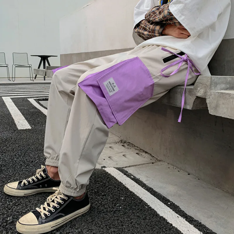 Мужские повседневные брюки из хлопка с принтом свободные для активного отдыха