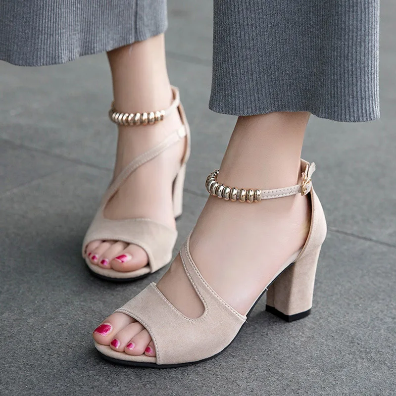 Сандалии-гладиаторы большого размера 42 женская обувь туфли-лодочки на высоком