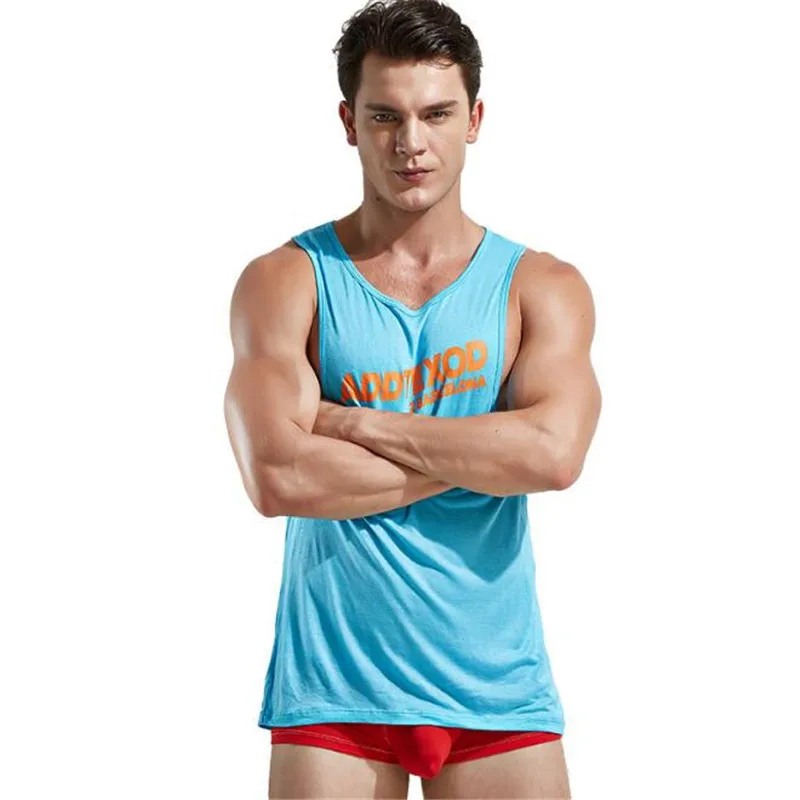 Мужские майки с принтом мужской жилет глубоким вырезом и проймой Сексуальная