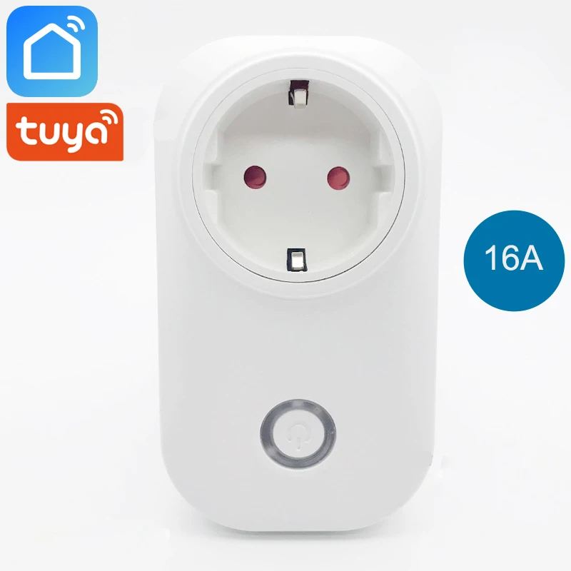 Tuya Smart Life Wi-Fi розетка умная розетка ЕС Корея розетка 16A монитор мощности Энергосбережение работает с Alexa Google Home Mini IFTTT