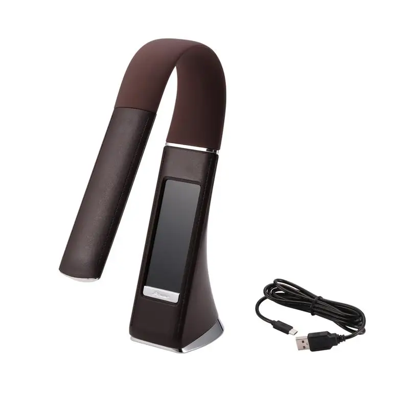 USB Brown Настольный календарь, лампа, кожа, текстура, складной, затемнение, ЖК-дисплей, контрольный стол, деловой светодиодный Б - Цвет корпуса: USB Brown