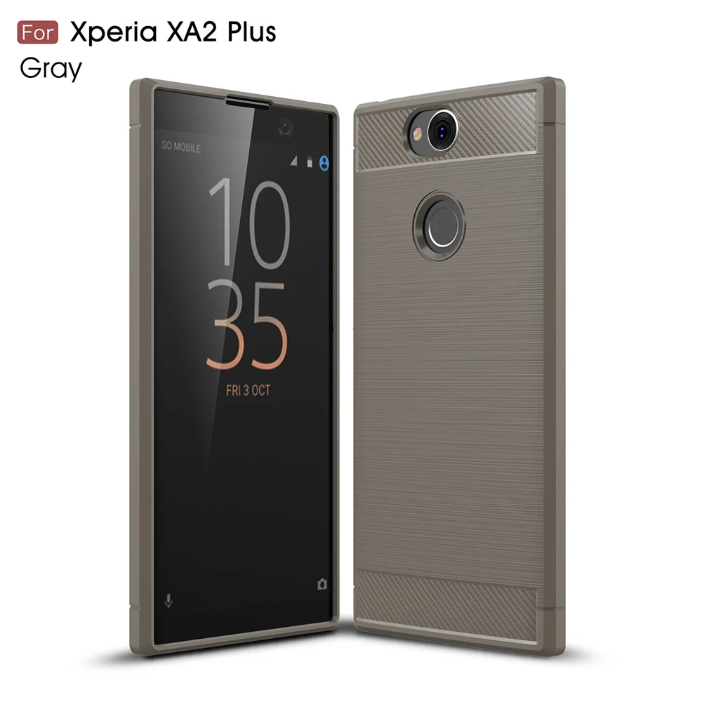 Чехол для Sony Xperia XA2 Plus мягкий силиконовый резиновый чехол телефона двойной