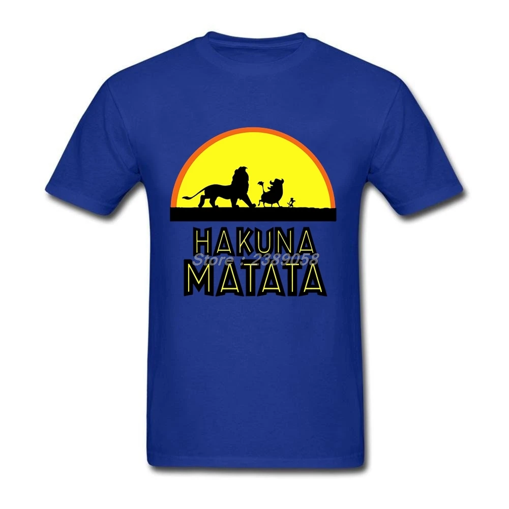 Роскошные Брендовые мужские футболки облегающие Hakuna Matata Уникальные с коротким