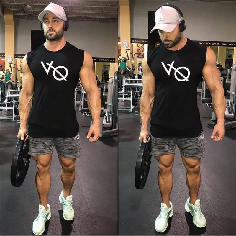 Спортивный жилет для мужчин Бег Спортзал Фитнес Бодибилдинг Tanktop Slim fit майка