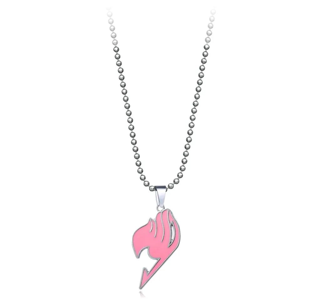 Anime Fairy Tail Necklace Men Metal Cartoon Choker Necklace Women Fashion Jewelry Bead Chain kolye collares