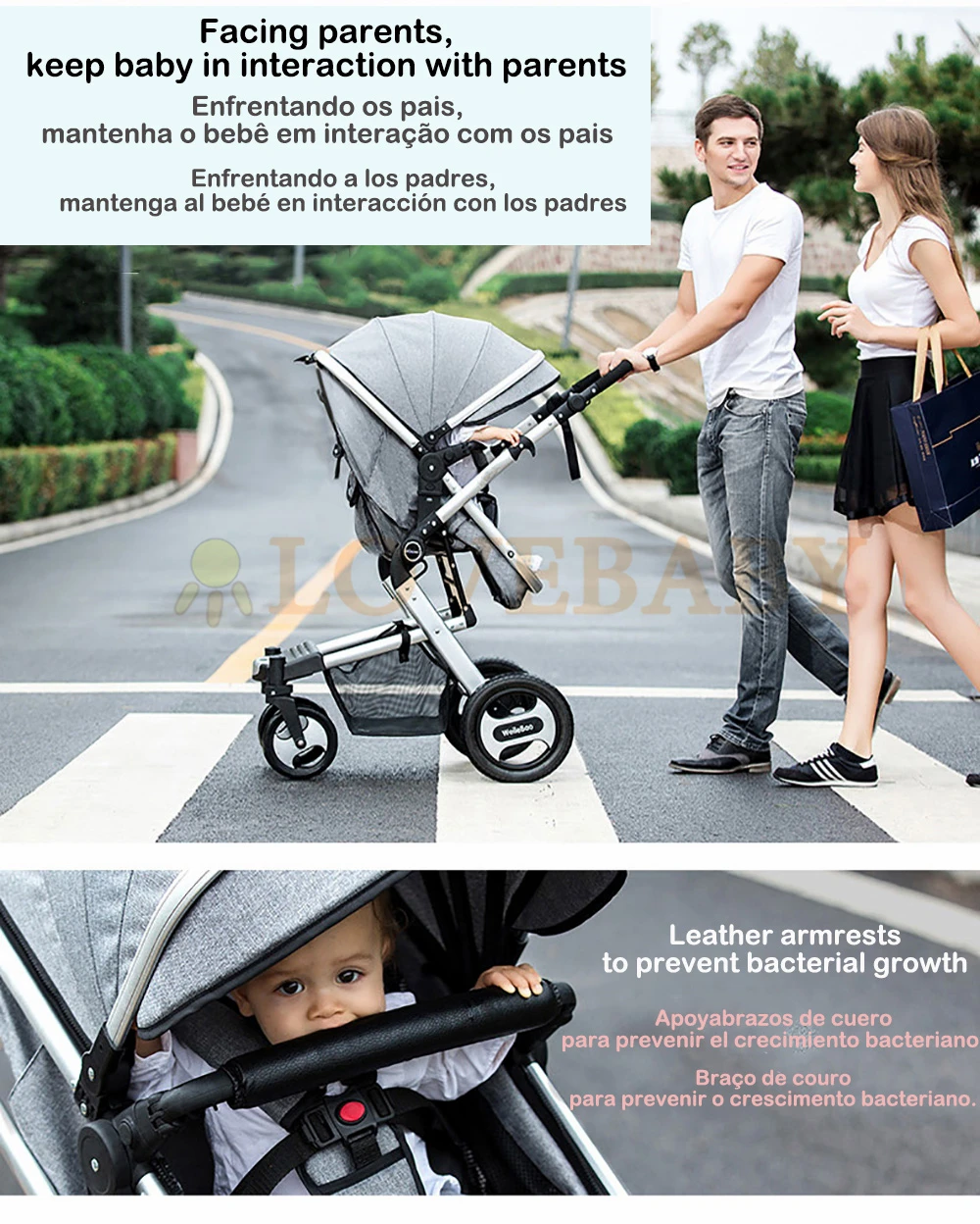 IIILOVEBABY/Детская Коляска 2 в 1, детская коляска, легкий складной ремень для переноски, сиденье для лежа, популярная детская коляска на четырех колесах для мамы