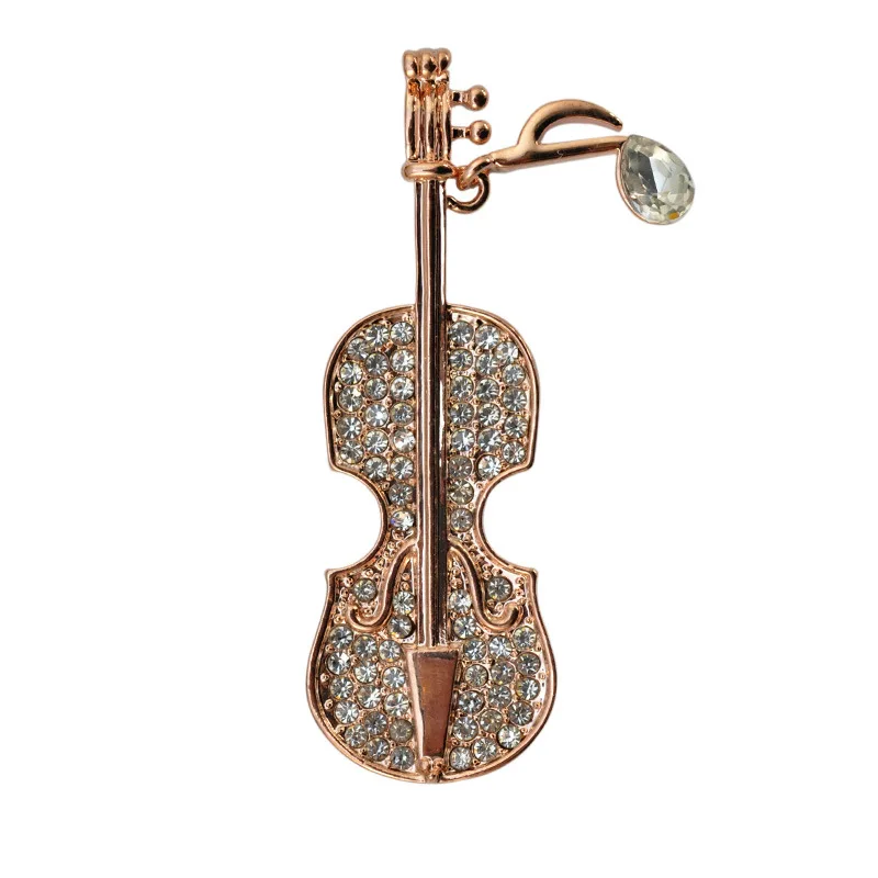 

2019 New Dynamic Creative Exquisite Simple Violin Brooch Jewelry Factory Direct Wholesale
