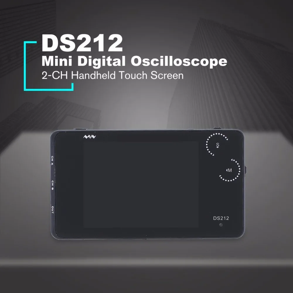 DS212 2-CH портативный мини цифровой осциллограф сенсорный экран USB 1 МГц карманный